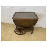 Mahogany Rolling Serving Cart