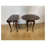 (2) Queen Anne Style Drop Leaf End Tables
