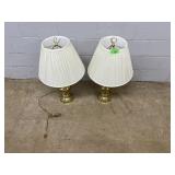 (2) Heavy Brass Table Lamps