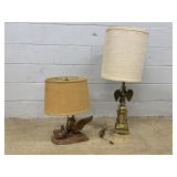Duck Lamp & Brass Eagle Table Lamp