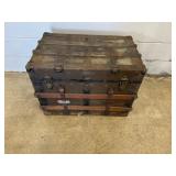 Vtg. Flat Top Steamer Trunk