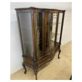 Vtg. Mahogany Serpentine Front China Cabinet