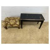 Piano Bench & Upholstered Footstool