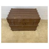 Painted Flat Top Steamer Trunk