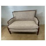 Upholstered Mahogany Framed Loveseat