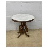 Oval Marble Top End Table