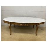 Oval Marble Top Coffee Table