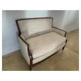 Upholstered Mahogany Framed Loveseat
