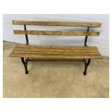Vtg. Slatted Seat Park Bench