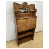 Vtg. Oak Drop Front Desk
