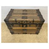 Vtg. Flat Top Steamer Trunk
