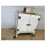 Vtg. Enameled GE Double-door Refrigerator