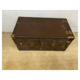 Vtg. Flat Top Steamer Trunk