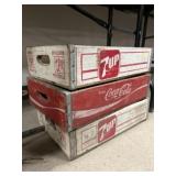 (3) Wooden Beverage Crates
