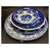 Transferware Plates and Flow Blue Chinaware