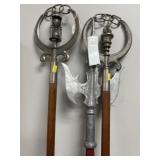 (3) Wooden Flag Poles with Toppers