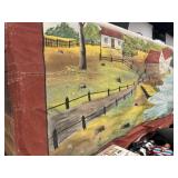 Large Oil On Canvas Banner