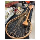 Vintage Bent Wood Landing Net with Paddle