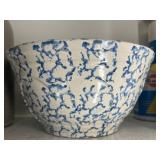 Blue Sponge Decorated Mixing Bowl