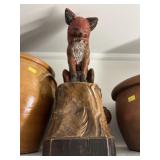 Unsigned Carved Wood Fox