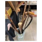 Porcelain Umbrella Stand, Walking Sticks & Canes