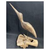 Unsigned Carved Wood Shorebird