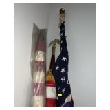 (3) U.S. Flags on Poles