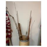 Vintage Fishing Rods with Walking Stick