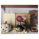 Jim Shore Figurine and Hanger with Lenox Pumpkin