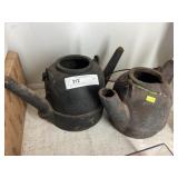 (2) Cast Metal Derrick Lamps