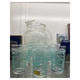 Painted Water Pitcher Set