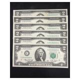 (6) 1976 $2.00 Bills