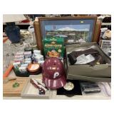 Suitcase, Framed Print, Spice and Band-Aid Tins