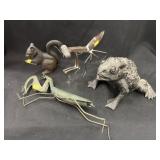 Copper Crafted Insects with Cast Metal Frog, etc.