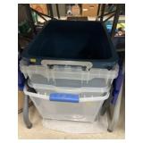 (4) Storage Totes with 3 Lids