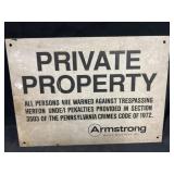 Steel Armstrong PRIVATE PROPERTY Sign
