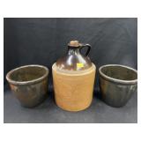 Stoneware Storage Jug with Crocks