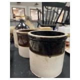 Stoneware Storage Jugs with Crocks