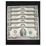 (6) 1976 $2.00 Bills