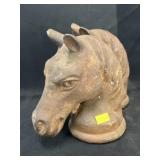 (2) Cast Metal Horse Head Finials