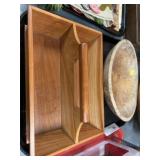 Turned Wood Bowl with Utensil Tray