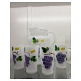 Paint Decorated Water Pitcher Set