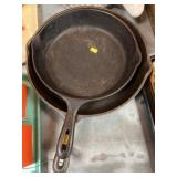 (2) Unmarked Cast Metal Frying Pans