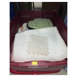 Storage Tote/Lid, Lap Blanket, Table Linens