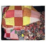 Yo Yo Pattern Table Cover with Quilt Patches