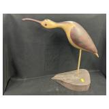 Unsigned Carved Wood Shorebird