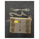 Sterling Silver Fork with Beaded Purse
