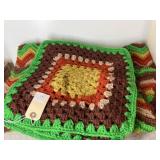 (2) Knitted Pillow Covers with Afghans