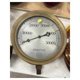 Large Brass Hydraulic Pressure Gauge