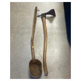 Adze with Carved Wood Ladle